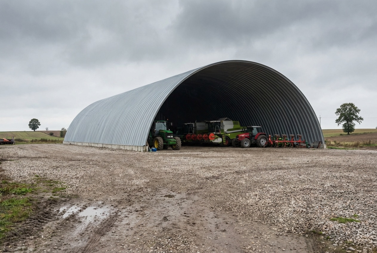 Rundbuehall i stål - rask levering fra Polen