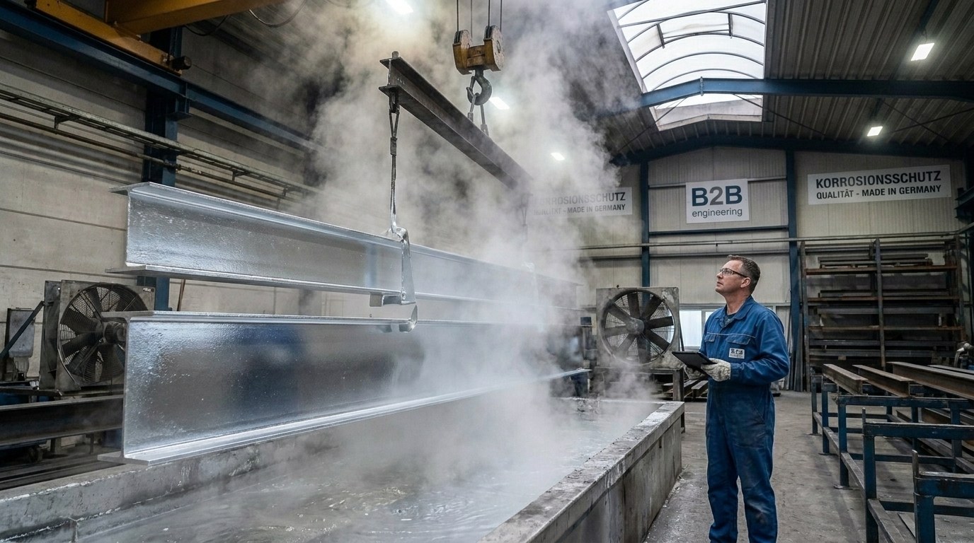 Feuerverzinkung für Stahlhallen: DIN EN ISO 1461 vs. Pulverbeschichtung — Vollständiger Vergleich 2026