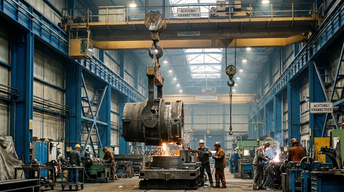 Produktionshalle mit Brückenkran — Planung, Kranlastgruppen und Kosten 2026