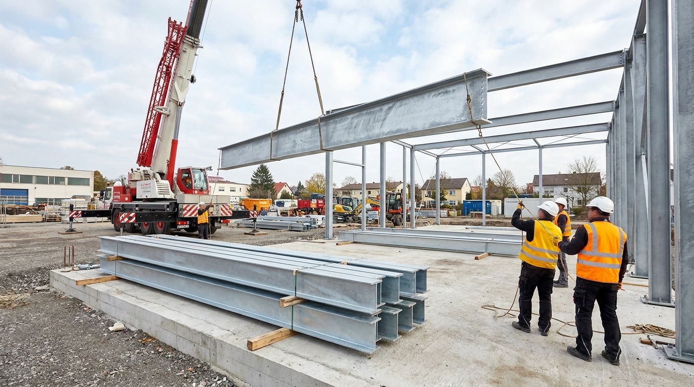 Stahlhalle bauen — Schritt-für-Schritt-Anleitung 2026