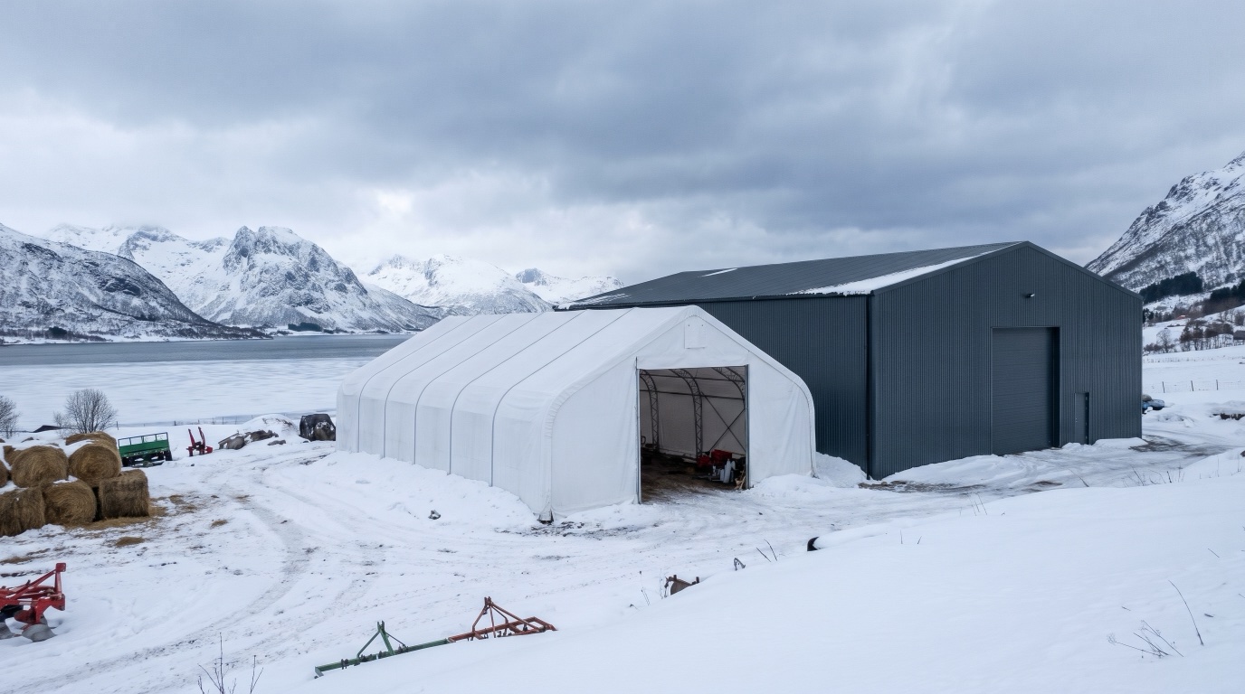 Lagertelt eller stålhall? Kostnad, snølast og levetid sammenlignet
