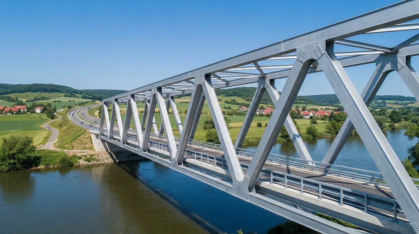 Stahlbrücke aus Polen — Fußgängerbrücke und Straßenbrücke EXC4-zertifiziert, Lieferung nach Deutschland