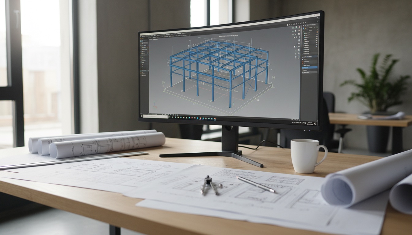 Ingenjörs arbete i BIM-program (Tekla) Konstruktionsritning