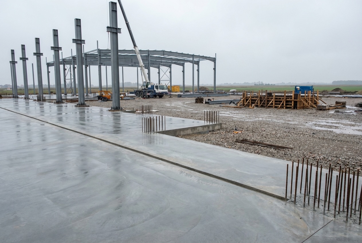 Fundament for stålhaller — Grunnarbeid lagerhall — 4 000 m²