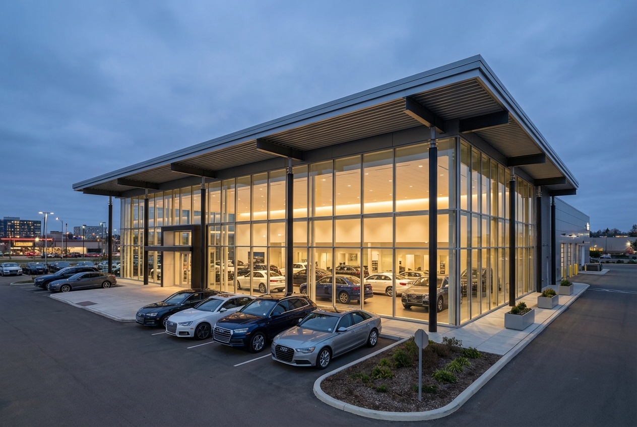 Galerie handlowe stalowe — Salon samochodowy premium