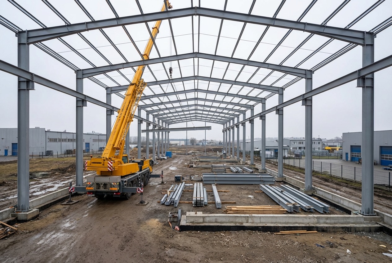 Finansowanie budowy hali stalowej 2026 — Hala produkcyjna 3 500 m² — dotacja + kredyt
