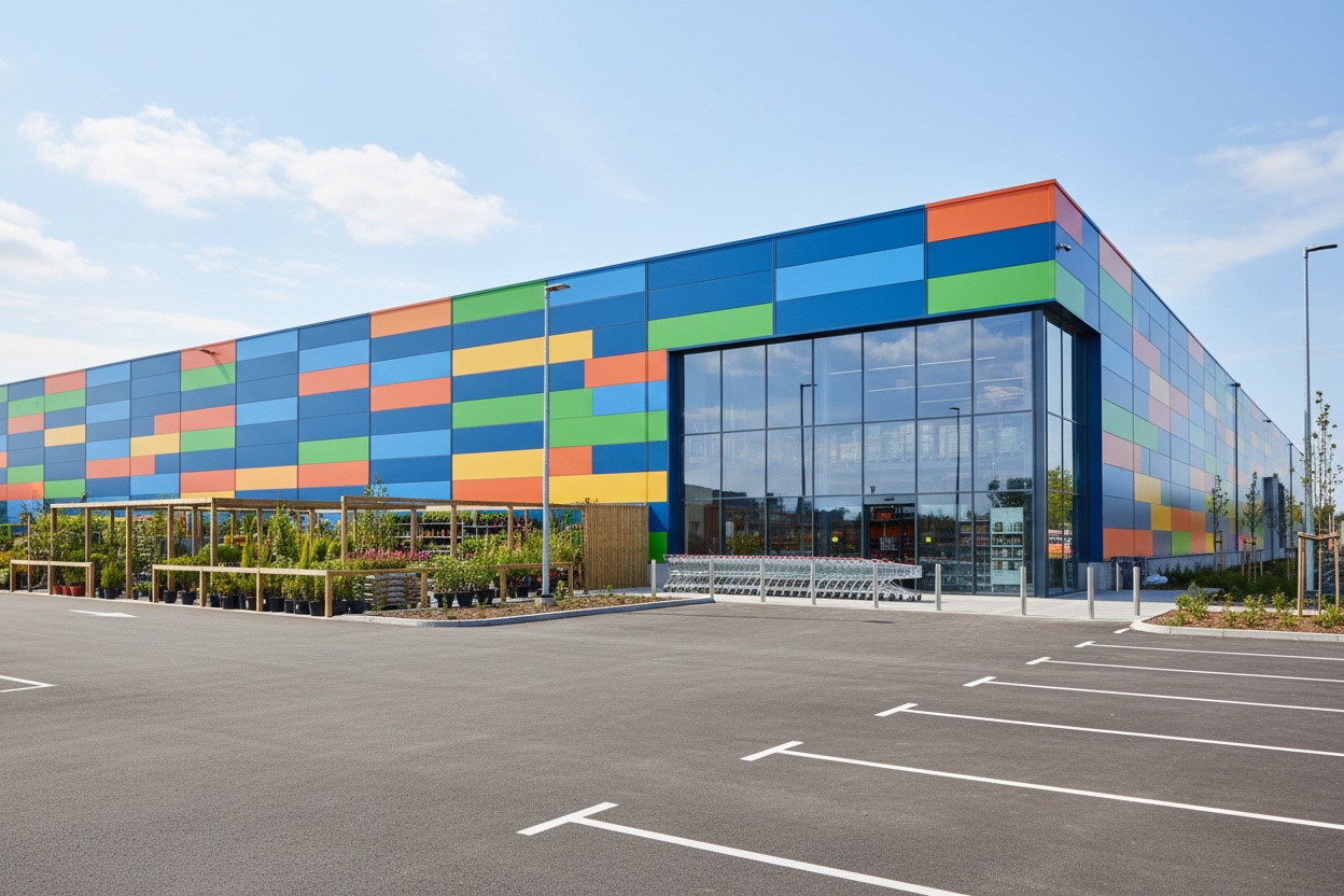 Handelshallar & Retail-byggnader — Byggvaruhus med stålstomme — 6 500 m²