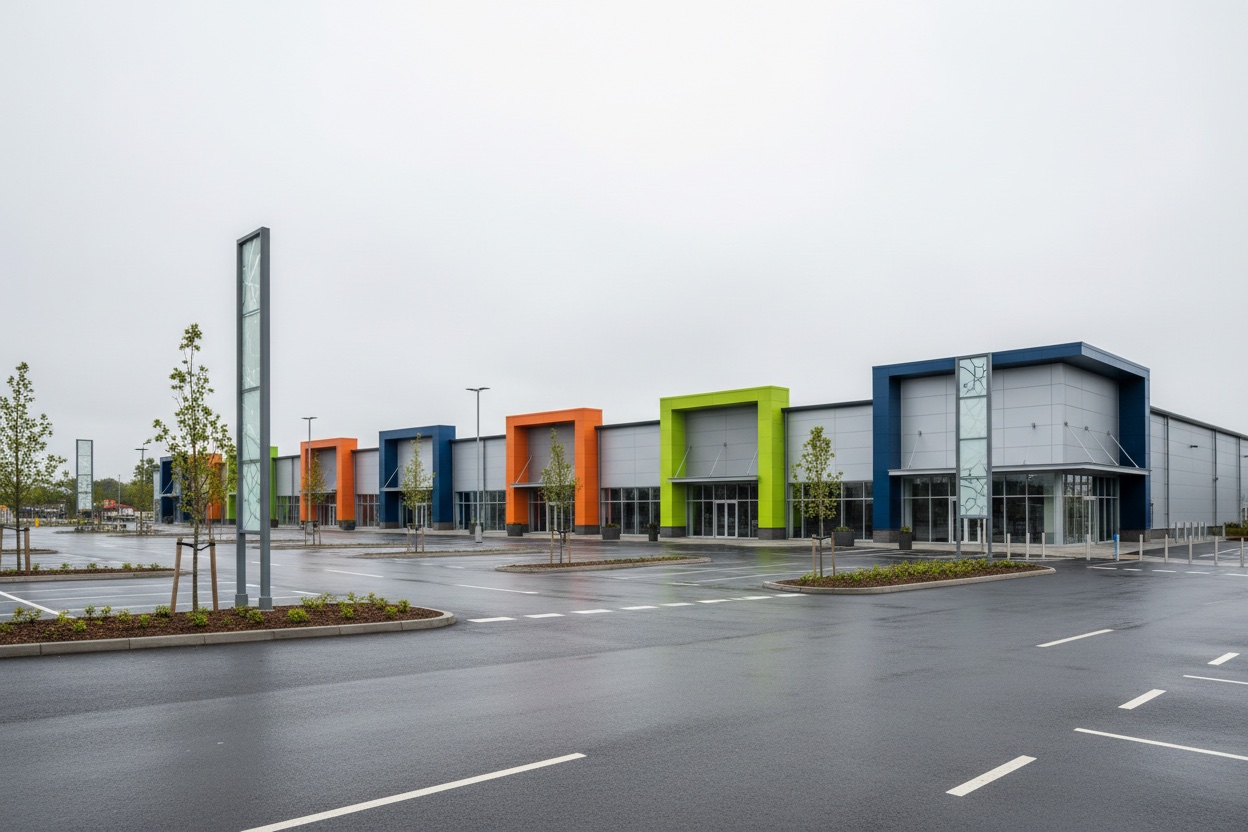 Handelshallar & Retail-byggnader — Retail park med 3 butiksenheter — 3 200 m²