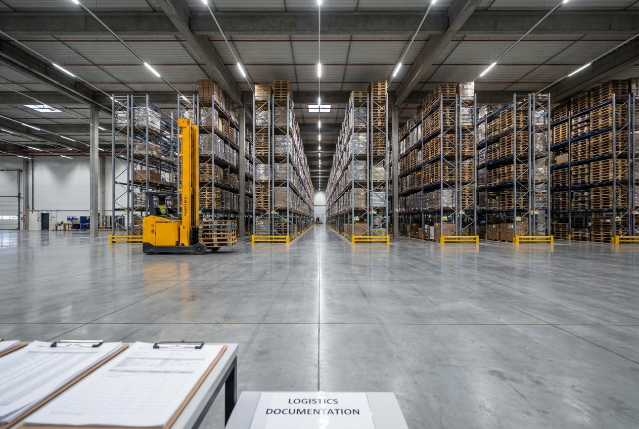 Posadzki przemysłowe — Posadzka superflat centrum logistycznego