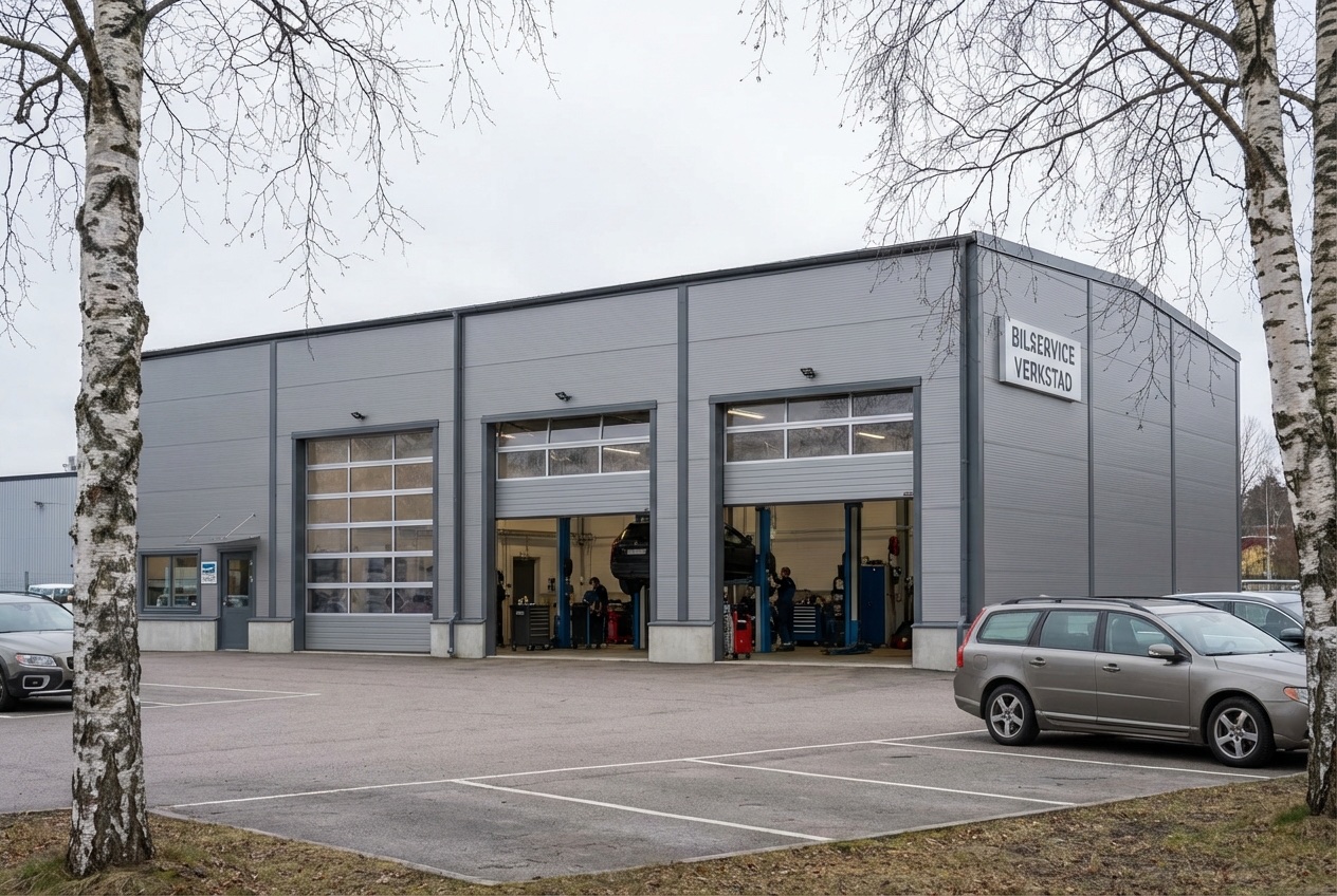 Verkstedhall fra 450 kr/m² — Kjøretøyverksted med kundemottak — 600 m²