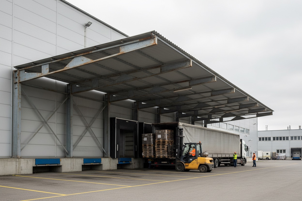 Wiaty stalowe — Strefa załadunkowa przyścienna 120 m2