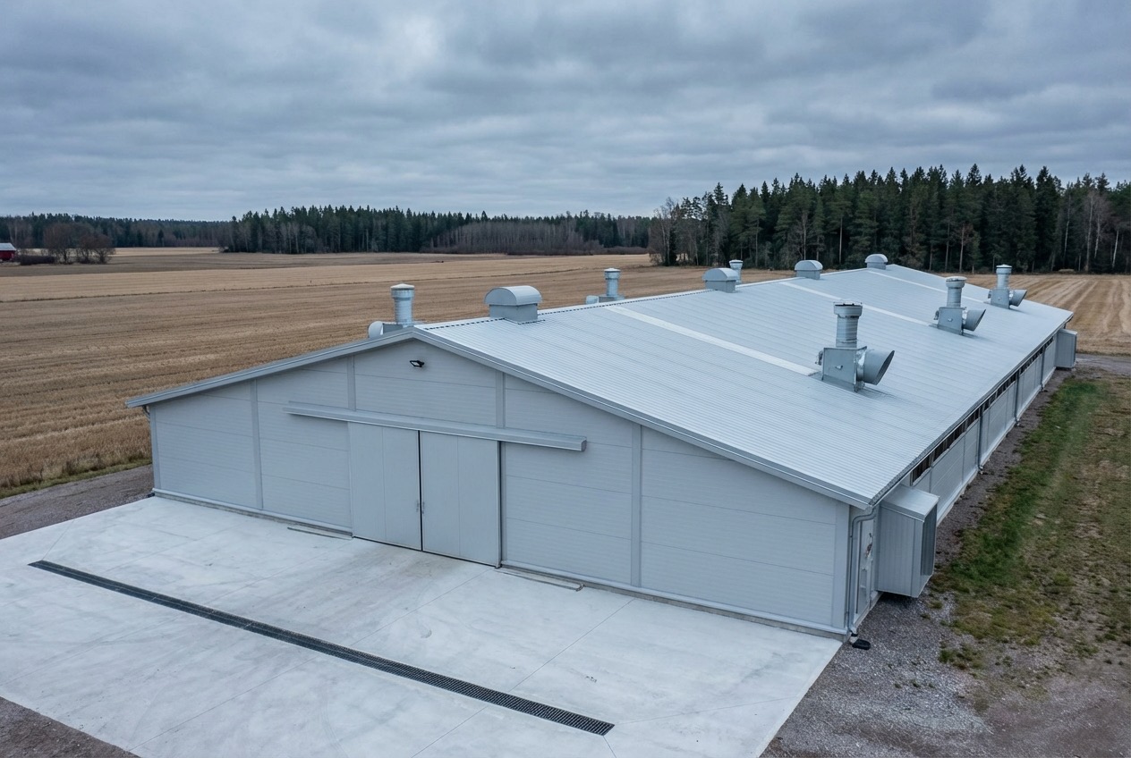Svinhus från Polen — Suggstall för 500 suggor