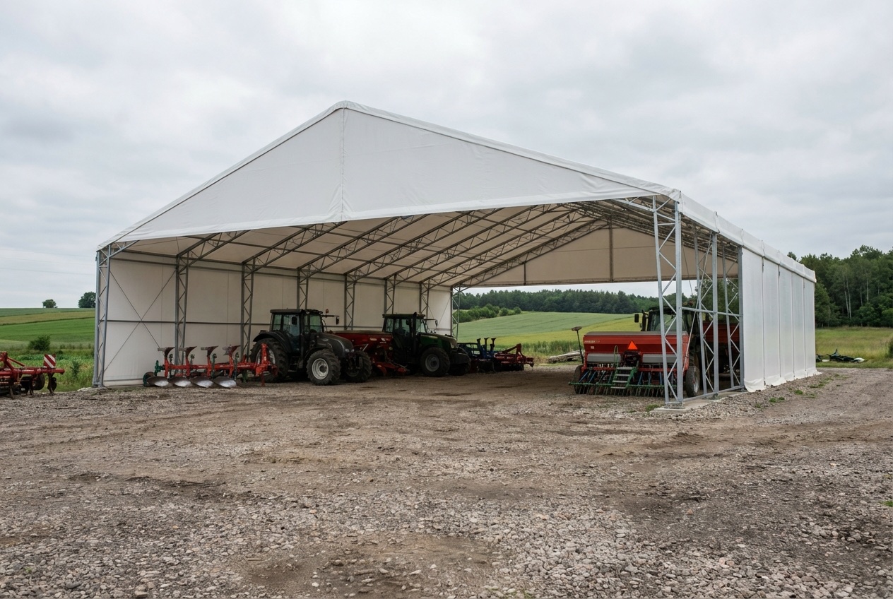 Plasthall med stålramme og PVC-duk - levering fra Polen